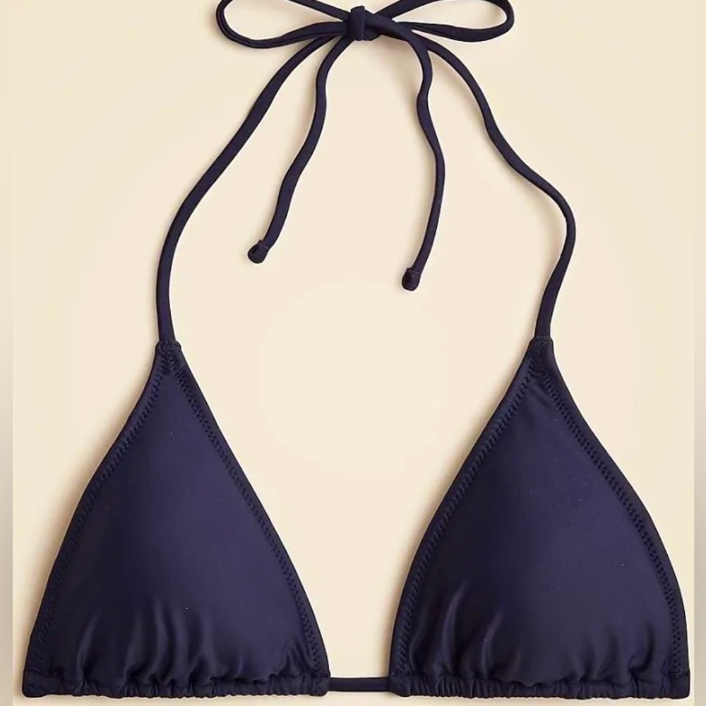 J. Crew Perfect String Bikini Top in classic black. Size XXL. New with tags